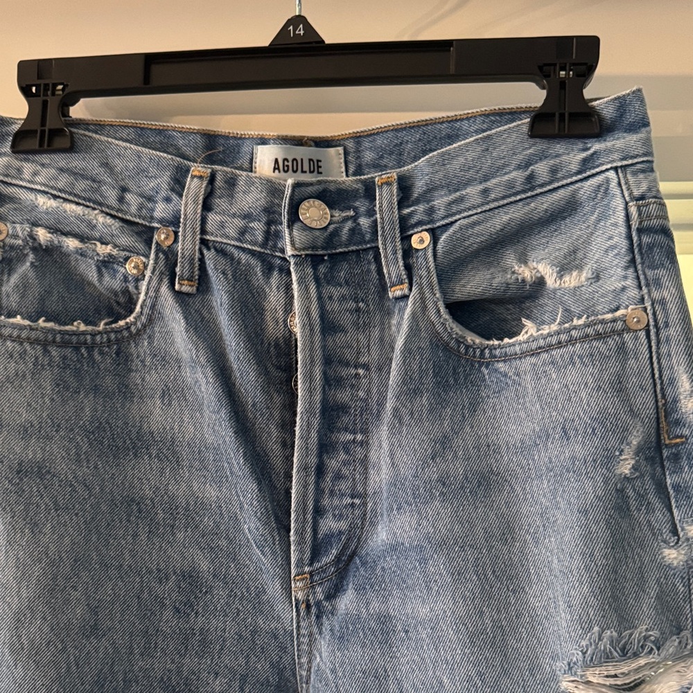 Agolde Light Blue Distressed Denim Jeans